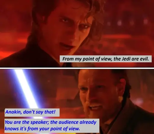 it's a lessonn the english teachers would tell you.
